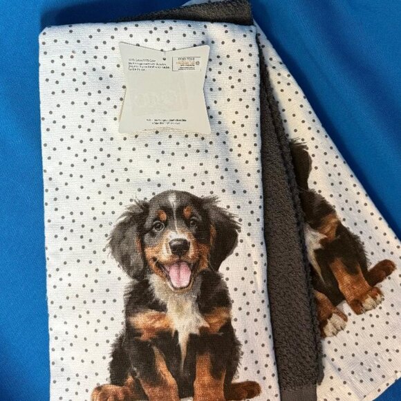 NWT & HARD TO FIND 3 PACK BERNESE MOUNTAIN DOG PUPPY PLUS GREY ABSORBENT TOWELS - Picture 8 of 12